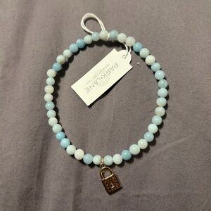 NWT Blue and White Park Lane Beaded Bracelet with Gold Charm